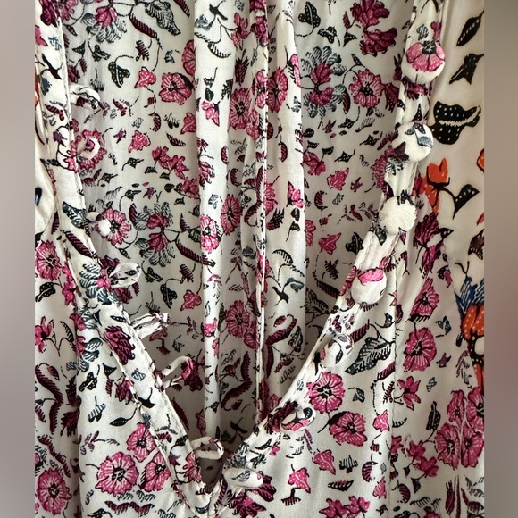 Natalie Martin Fiore Pink Floral Long Sleeve Flowy Maxi Dress size Small - Picture 9 of 16